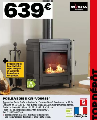 Poêle À Bois 8 Kw Vosges