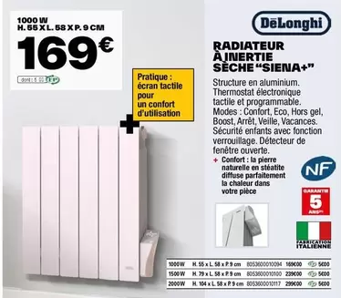 DeLonghi - Radiateur À Inertie Seche "sienia+"