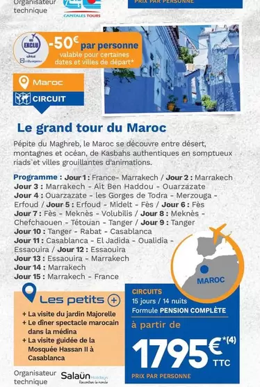 Le Grand Tour Du Maroc offre à 1795€ sur Lidl