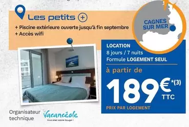 Loction 8 Jours 7 Nuits Formule Logement Seul offre à 189€ sur Lidl