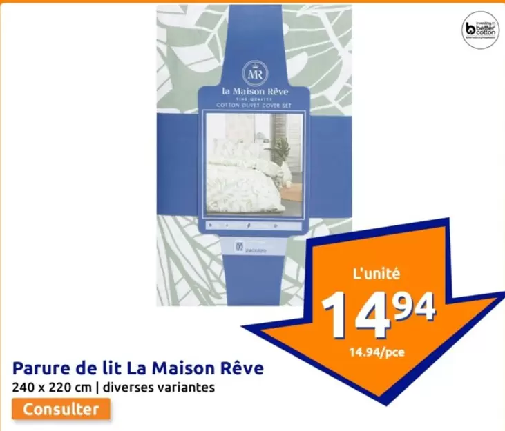 Parure De Lit La Maison Rêve offre à 14,94€ sur Action