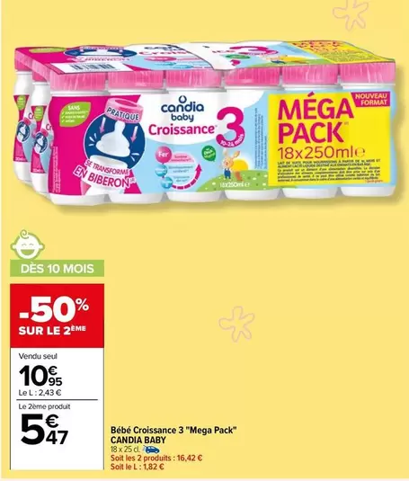 candia - bébé croissance 3 "mega pack"