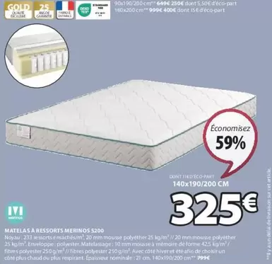 Matelas À Ressorts Merinos S200