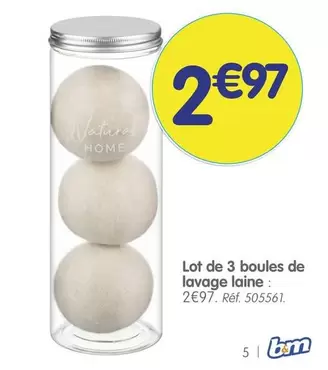 Lot De 3 Boules De Lavage Laine offre à 2,97€ sur B&M