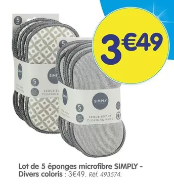 Simply - Lot De 5 Éponges Microfibre offre à 3,49€ sur B&M