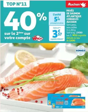 Auchan - Paves De Saumon Atlantique Congelées