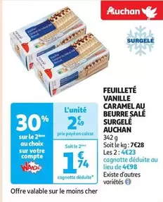 Feuilleté Vanille Caramel Au Beurre Salé Surgelé - Une douceur gourmande d'Auchan à découvrir !