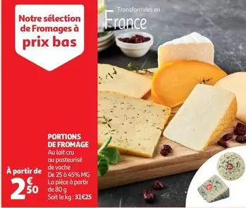 portions de fromage