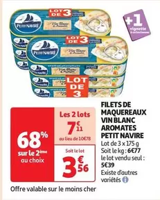 Petit navire - Filets de maquereaux au vin blanc et aromates : une délicieuse promotion à découvrir !