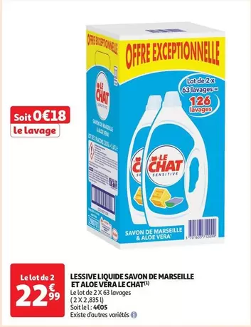 Le Chat - Lessive Liquide Savon De Marseille et Aloe Vera : Efficacité et douceur pour votre linge