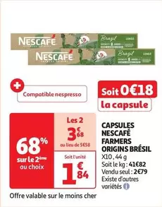 nescafé - capsules farmers origins brésil