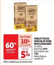 Nestlé - Tablettes De Chocolat Noir Dessert