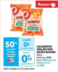 Auchan - Cacahuètes Grillées Non Salées