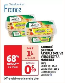 Pierre Martinet - Taboulé Oriental à l'Huile d'Olive Vierge Extra : Fraîcheur et Saveurs du Moyen-Orient