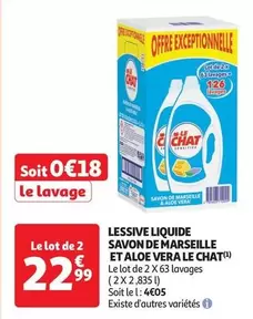 Le Chat - Lessive Liquide Savon De Marseille et Aloe Vera : Écologique, Douceur et Efficacité