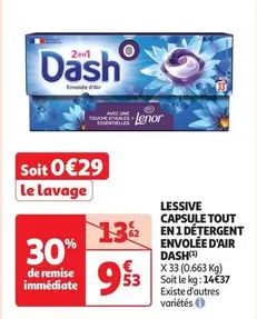 Dash - Lessive Capsule Tout En 1 : Détergent Envolée D'Air - Efficacité et Praticité