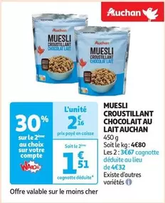 Auchan - Muesli Croustillant Chocolait Au Lait