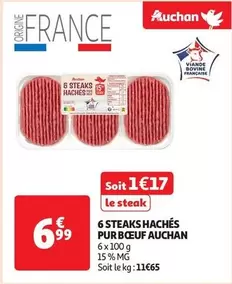 Auchan - 6 Steaks Hachés Purbœuf