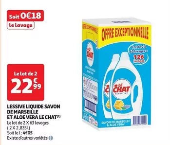 Le Chat - Lessive Liquide Savon De Marseille et Aloe Vera : Douceur et Efficacité au Naturel