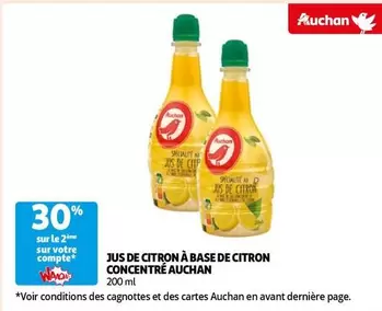 Auchan - Jus de Citron Concentré : Saveur Intense et Praticité au Quotidien