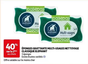 Éléphant Maison - Éponges Grattantes Multi-Usages pour un Nettoyage Classique Efficace