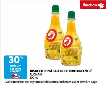 Auchan - Jus De Citron À Base De Citron Concentré offre sur Auchan Hypermarché