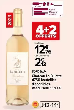 billette - bordeaux - château la