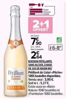 listel - boisson pétillante bio sans alcool à base de jus de raisin