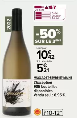 L'exception - Muscadet-Sevre-Et-Maine offre à 5,21€ sur Carrefour City