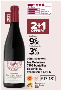 Orange - Les Molinières Côtes-Du-Rhône : Vin rouge fruité et élégant à découvrir