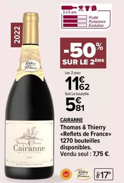 Reflets de France - Cairanne par Thomas & Thierry : un vin d'exception aux caractéristiques raffinées