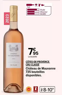 Carrefour Château De Mauvanne Côtes-de-Provence - Vin Rosé Équilibré et Aromatique, Idéal pour l'Été