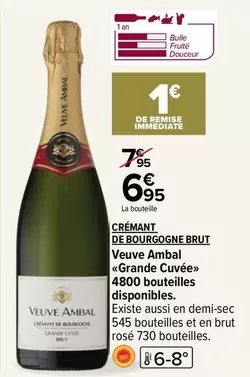 Brut Grande Cuvée Crémant De Bourgogne Veuve Ambal - Élégance et Finesse en Promo