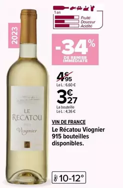 Vin De France - Le Recatou Viognier