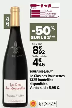 touraine gamay - le clos des roussettes