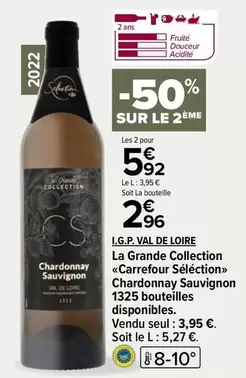 Carrefour - La Grande Collection Chardonnay Sauvignon : Découvrez ce vin rafraîchissant en promotion, alliant Chardonnay et Sauvignon pour un goût exceptionnel.