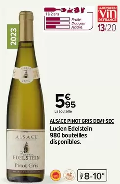 Lucien Edelstein - Alsace Pinot Gris Demi-Sec