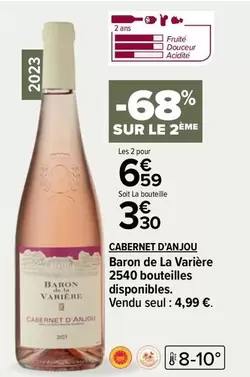 baron de la varière - cabernet d'anjou