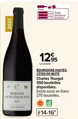 Charles Thurgot Bourgogne Hautes-Côtes-De-Nuits - Vin Rouge Raffiné de Bourgogne