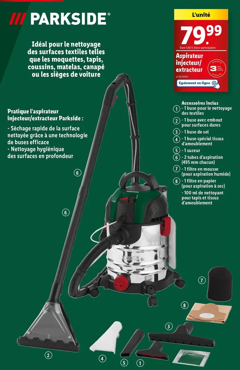 parkside - aspirateur injecteur/extracteur