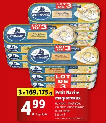 Petit Navire - Maquereaux offre à 4,99€ sur Lidl