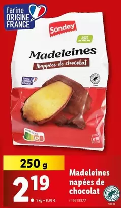 Sondey - Madeleines Napées De Chocolat offre à 2,19€ sur Lidl