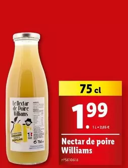 Williams - Nectar De Poire offre à 1,99€ sur Lidl