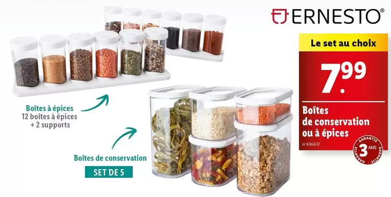 ernesto - boîtes de conservation ou a epices