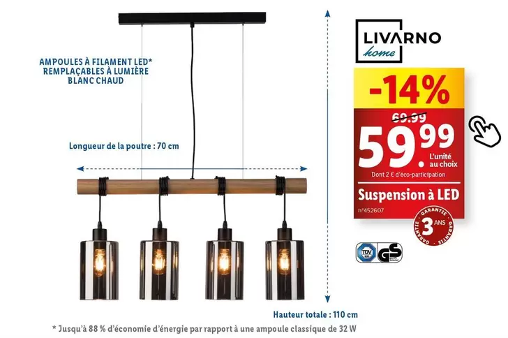 livarno home - suspension à led