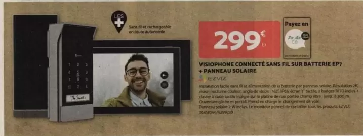 TOUS - Sony - Visophone Connecté Sans Fil, Sur Batterie E07 + Parneau Goldaire offre à 299€ sur Bricomarché