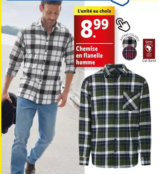 chemise en flanelle homme