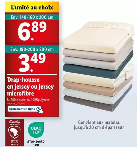 drap-housse en jersey ou jersey microfibre