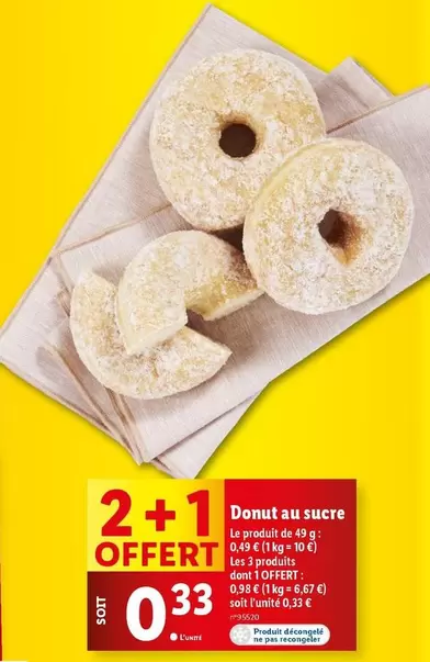 Donut Au Sucre offre à 0,33€ sur Lidl