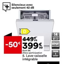 Lave-vaisselle Intégrable offre à 399,99€ sur BUT